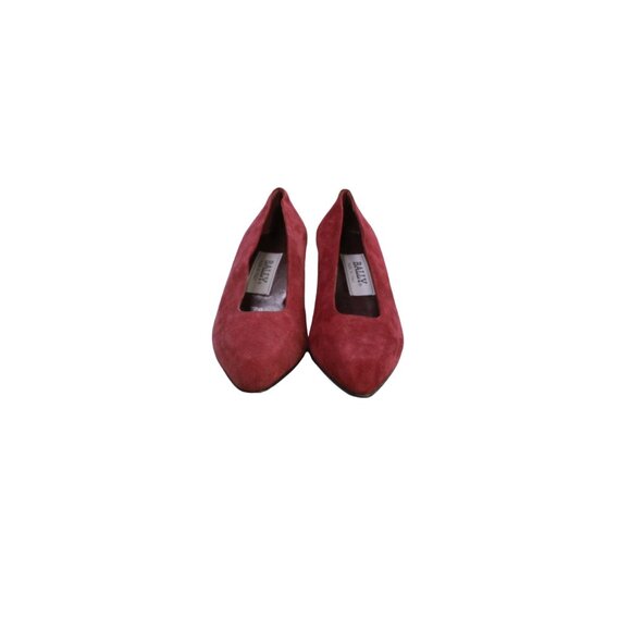Bally Inova Women's Red Suede Slip On Pointed Casual Pump Heel Shoes Size 5.5 M - Picture 4 of 9